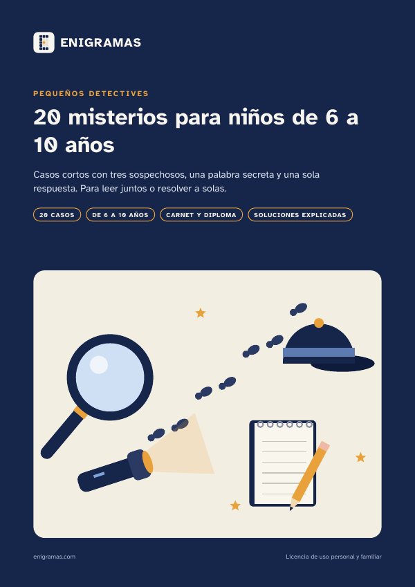 Portada de «Pequeños detectives: 20 misterios para niños de 6 a 10 años»